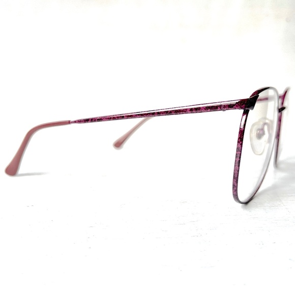 Geoffrey Beene MOD GB-1002 Wine Vintage 80s Low Profile Metal Eyeglasses Maroon